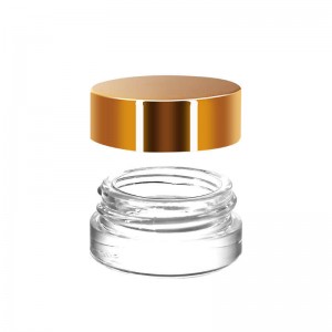5g Clear Empty Cosmetic Glass Cream Jar with Gold Lid