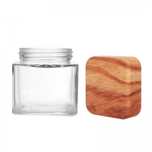 4 oz Clear Glass Square Jars with CR Caps