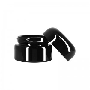 5 ML Glass Concentrate Jar Child Resistant Cap-Glossy Black