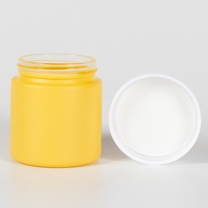 3 oz Child Resistant Painting Yellow Glass Jar for Cannabis