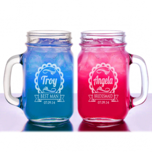 480ml 16OZ Clear Glass Mason Jar with Handle for Beer Drinking