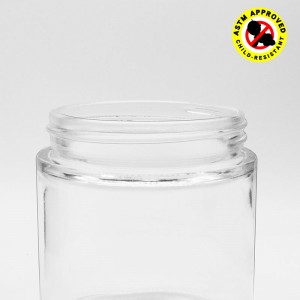 8 oz Cannabis Glass Container with Black CR Cap