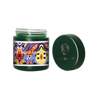 3 oz Green Glass Wide-Mouth Jar with Child-Resistant Lid