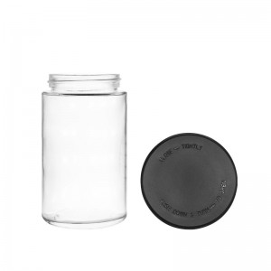 10 oz Airtight Cannabis Glass Container with Black CR Cap