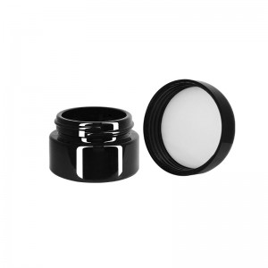 5 ML Glass Concentrate Jar Child Resistant Cap-Glossy Black