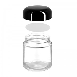 3 oz Clear Cannabis Glass Jar with Dome Child Resistant Lid