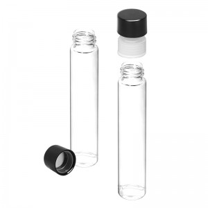 116 mm Clear Pre-roll Glass Tube With Child Resistant Black Cap