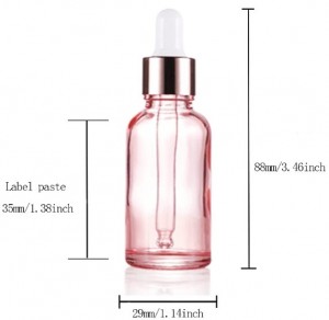 15ml Pink Glass Round Bottles with White Glass Dropper
