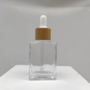 30ml Flat Square Essential Oil Glass Bottle with Dropper