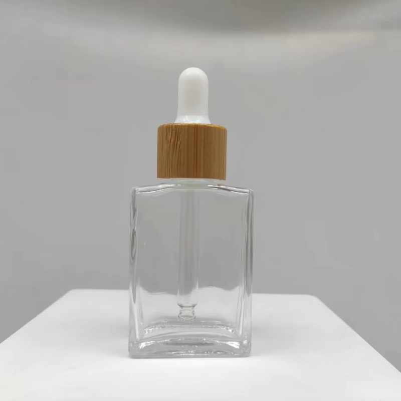 30ml Flat Square Essential Oil Glass Bottle with Dropper Featured Image