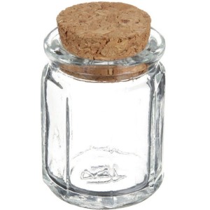 Vintage mini 1.2oz octagonal glass jar