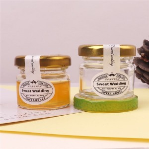 25ml 30ml Mini Glass Honey Jam Jar with Metal Lid