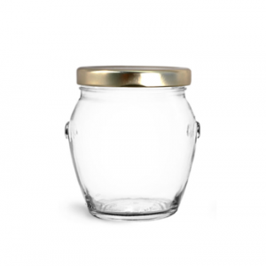 8.5oz recycled honey glass jar with lid – Menbank