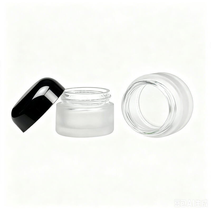 Frosted Straight Sided Glass Jar