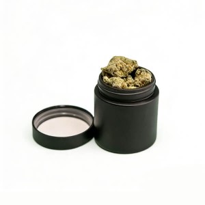 3 oz Child Resistant Matte Black Glass Jars