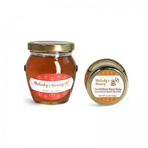 Factory Price Seed Jar – 8.5oz recycled honey glass jar with cork – Menbank
