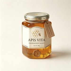 9oz Hexagonal Glass Honey Canning Jar with Lug Lid
