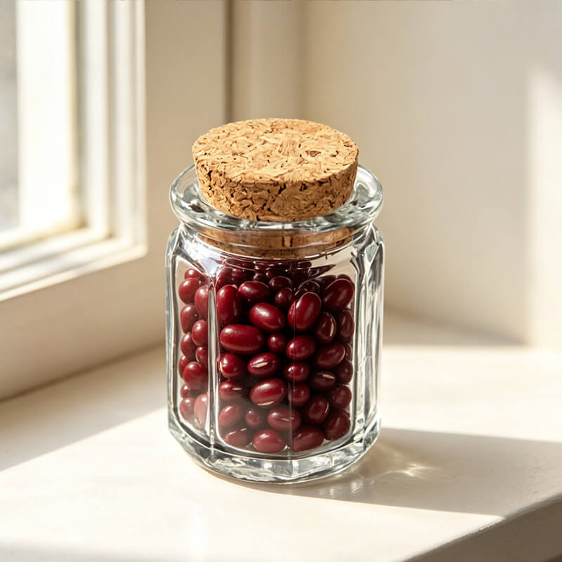 octagonal glass jar