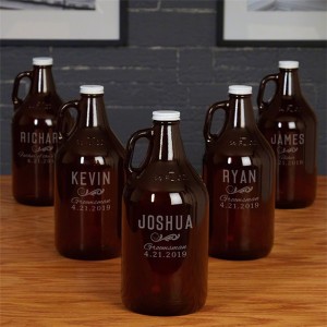 64 oz Amber Glass Jug with Black Plastic Cap