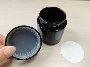 3 oz Child Resistant Matte Black Glass Jars
