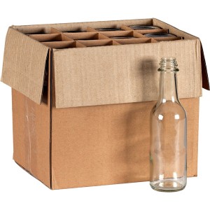 5oz Glass Hot Sauce Woozy Bottle With Black Ribbed Lid