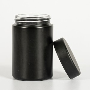 Smell Proof Black 3OZ 4OZ 5OZ Glass Weed Stash Flower Jar with CR Lid