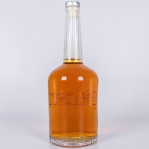 750ml Long Neck Embossed Glass Vodka Bottle