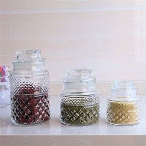 Vintage Diamond Glass Sweet Jar