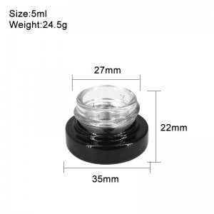 5ml 7ml 9ml UV Coating Black Glass Dab Conatiner with CR Lid