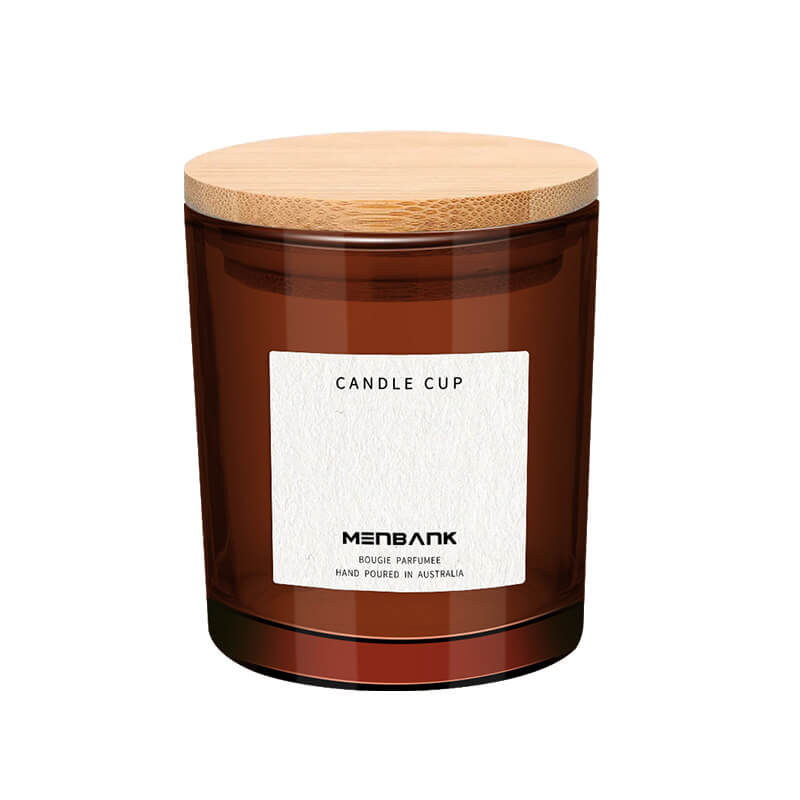 10OZ Thick Amber Glass Candle Jar with Bamboo Lid Featured Image