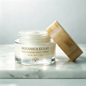 100ml Clear Glass Cream Cosmetic Container Jar with Bamboo Lid