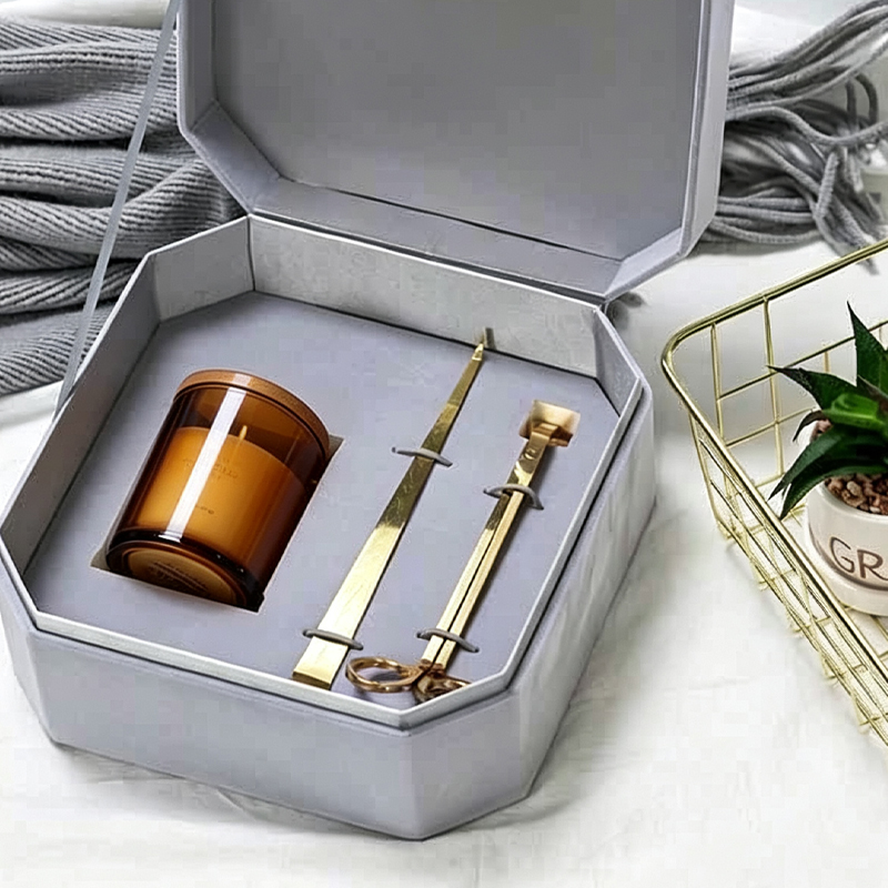 Custom glass candle jar package